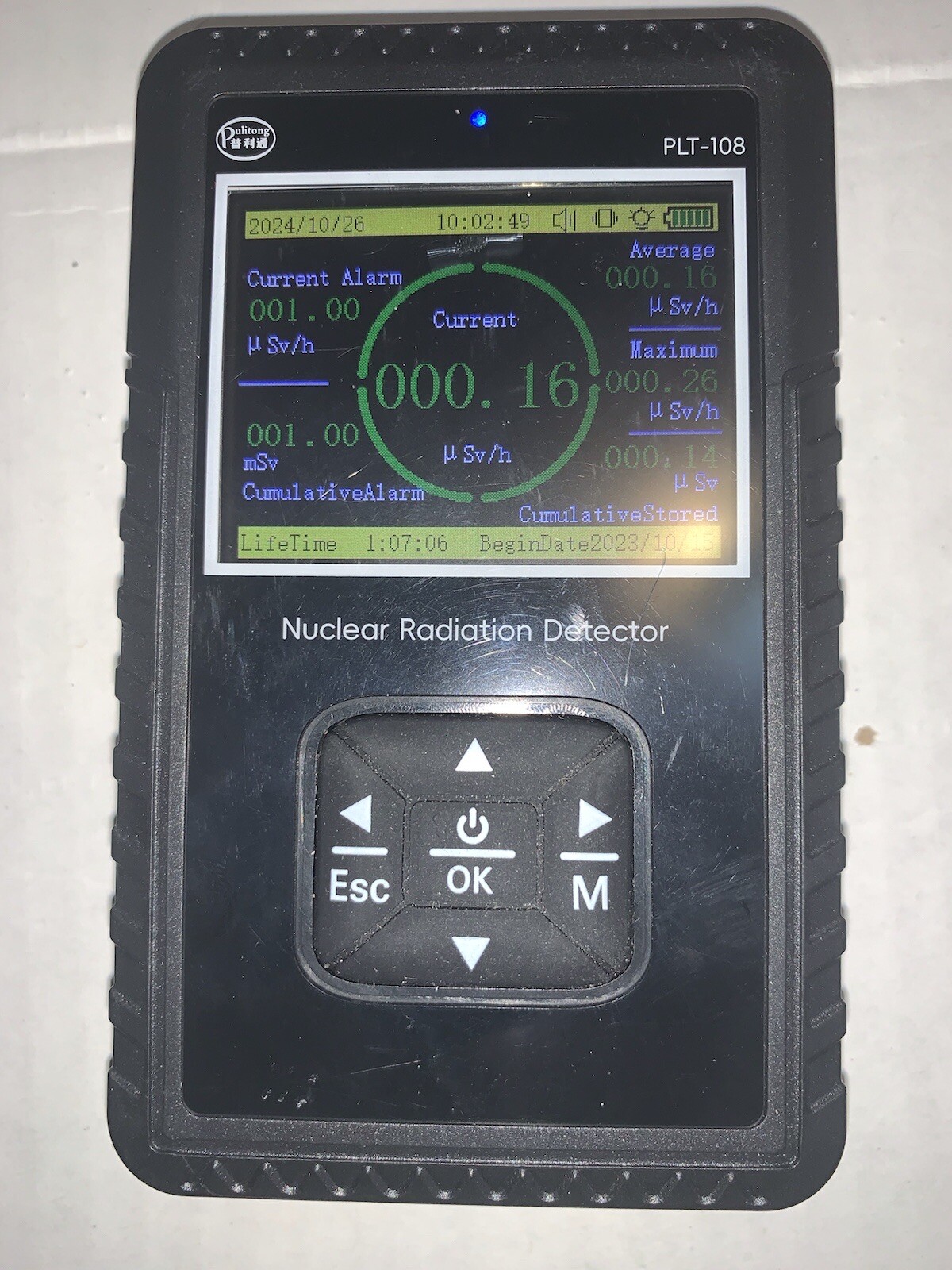 Professional PLT 108. Nuclear Radiation Detector with 5 Alarm Types LCD...