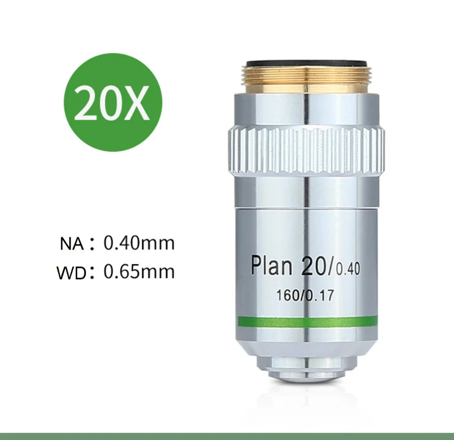 195 Plan Achromatic Objective Lens 20X Spring Loaded RMS 20.2mm Microscope