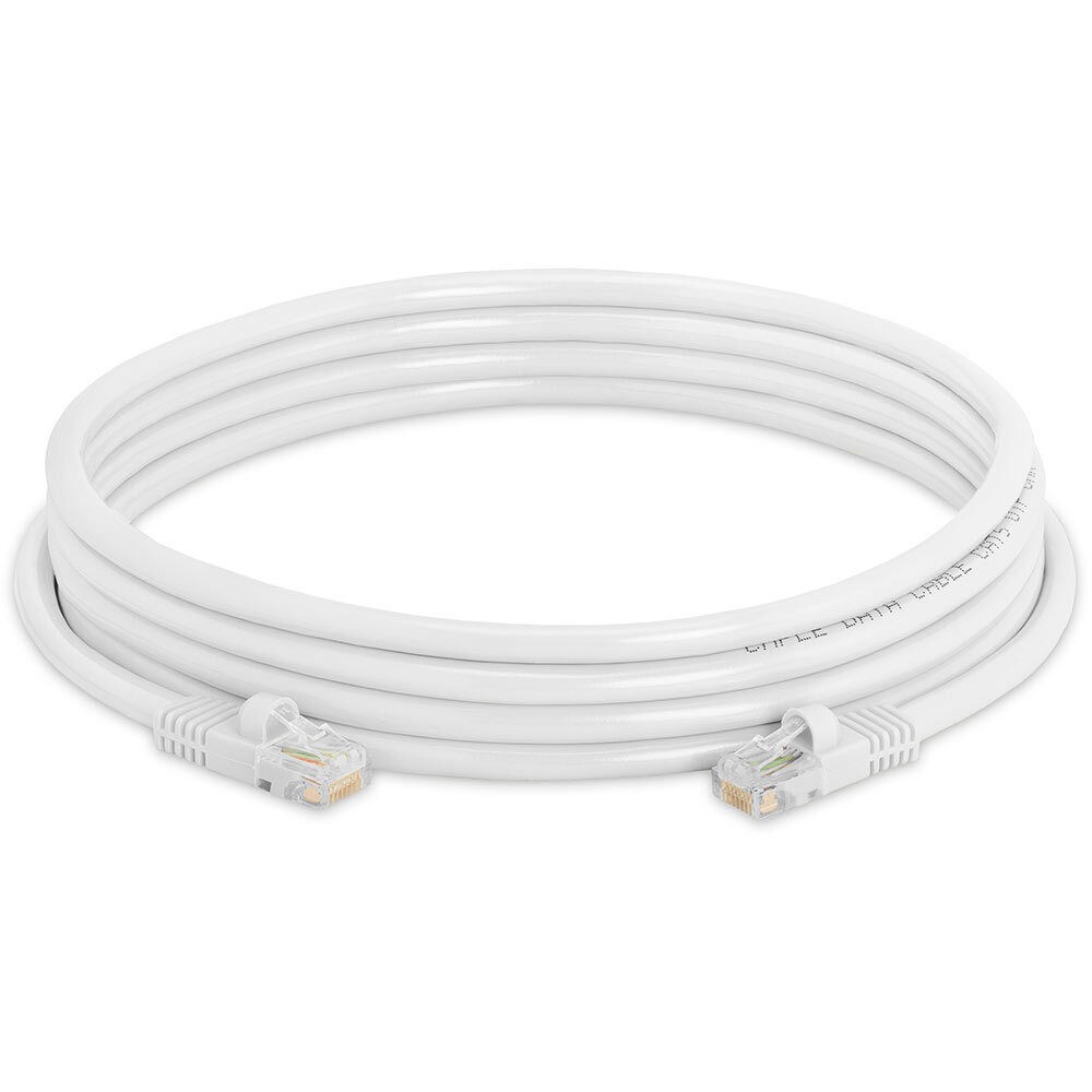 4 Pack White Cat5e Ethernet Patch Cable 10ft RJ45 Network Cord Internet Wire
