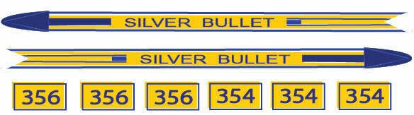 American Flyer Silver Bullet Loco Decal Set 354 356