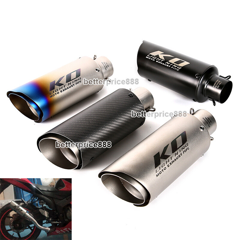 51-38mm Motorcycle Street Bike ATV Exhaust Muffler Tail Escape Stainless Steel