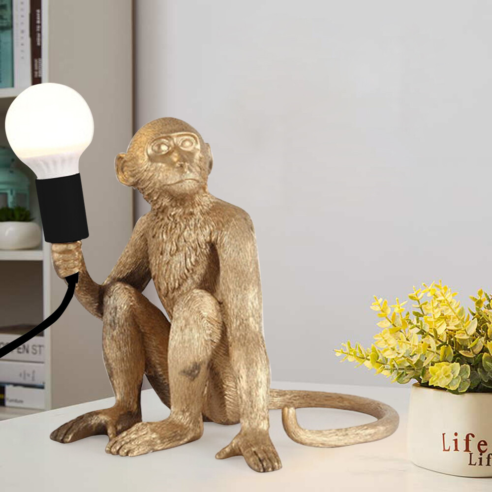 Vintage Resin Monkey Table Lamp Sitting Monkey Light Home/Office Table Lamp