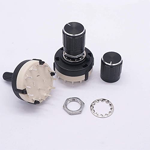 Rotary Switch 1 Pole 12 Position 1P12T Band Selector 3 Pack with Knobs