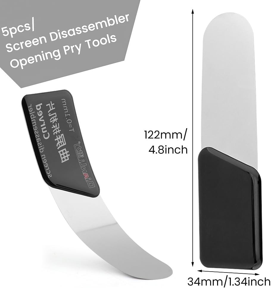 5Pcs Disassembler Pry Tools, Ultra-Thin Separate Screen Curved Spudger, Stainles
