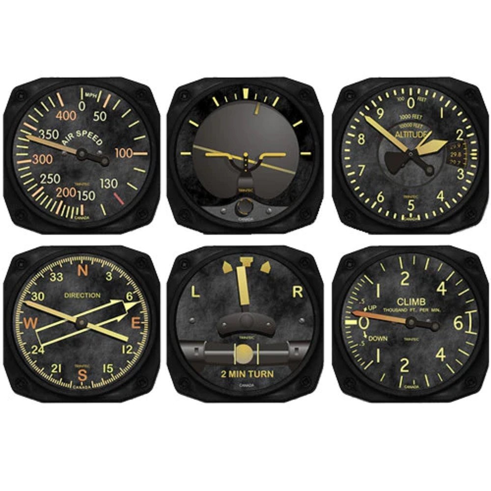 Trintec Vintage 6-Piece Instrument Inspired Coaster Set