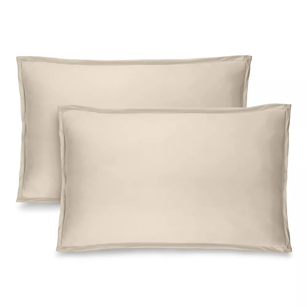Bare Home Sand Beige Microfiber Standard 2 Pillowcase Set 20" x 26" NWOT
