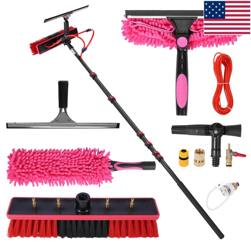 11pcs Extendable Cleaner Stainless Steel Solar Panel Cleaning Brush and Squeegee
