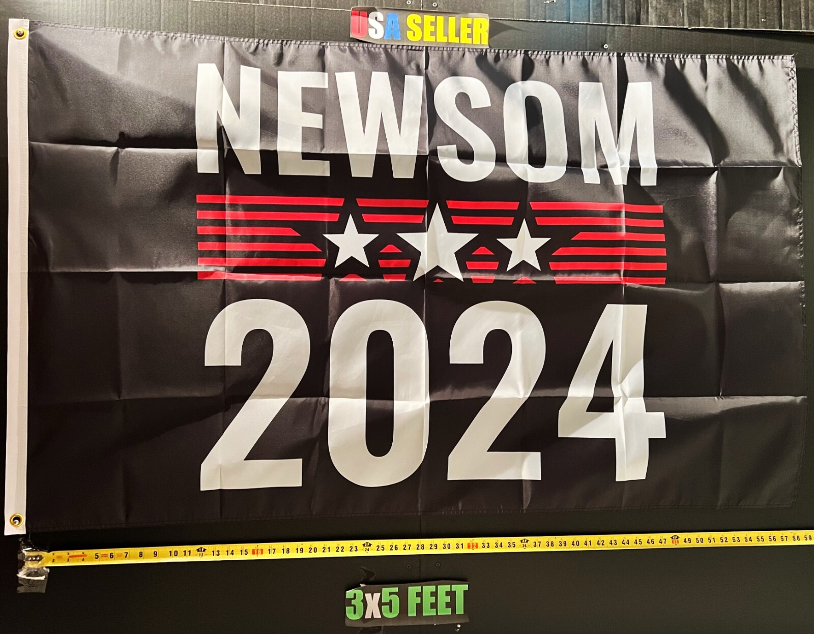 Gavin Newsom Flag FREE SHIPPING B 2024 Democrat Save America Biden USA Sign 3x5'