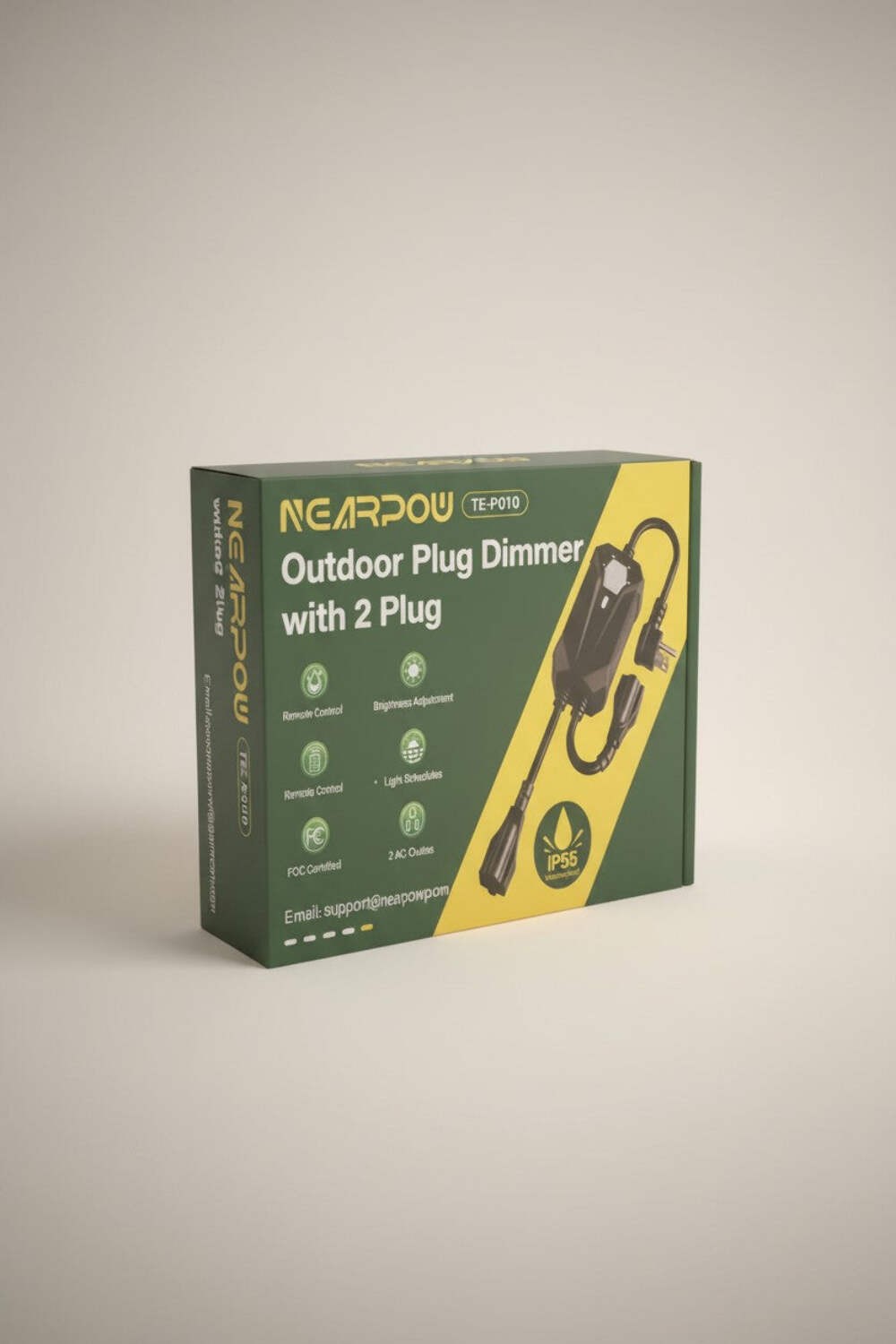 NEARPOW TE-P010 Outdoor Plug Dimmer 2-Outlet Weatherproof