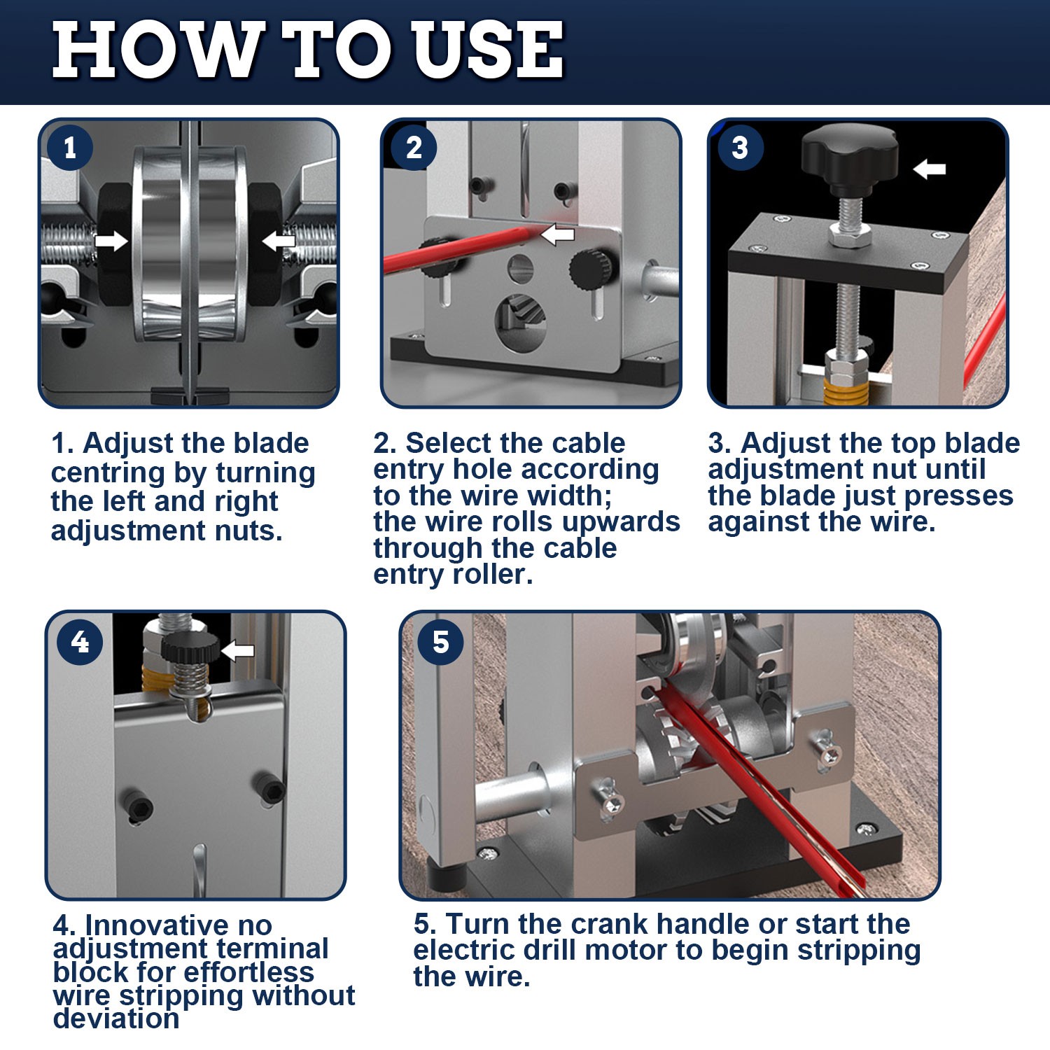 Wire Stripper Machine Efficient Time-Saving Electric&Manual Wire Stripping Tool