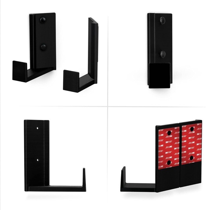 1.5" Corner Wall Mount Holder - Black {3D Printed}