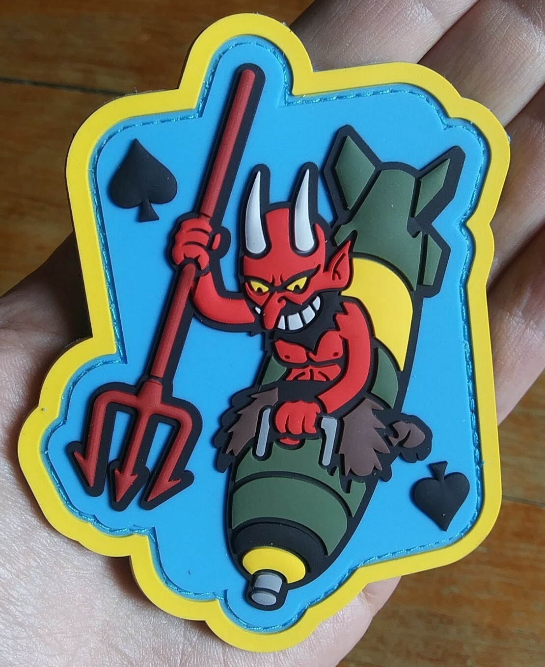 Devil Bomber 3D PVC Hook Backing Morale Military Patch COLOR