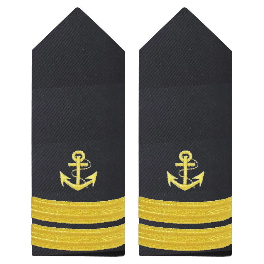 BuyStripes Mate Uniform  Hardboard Epaulets Gold Anchor & Two Bars