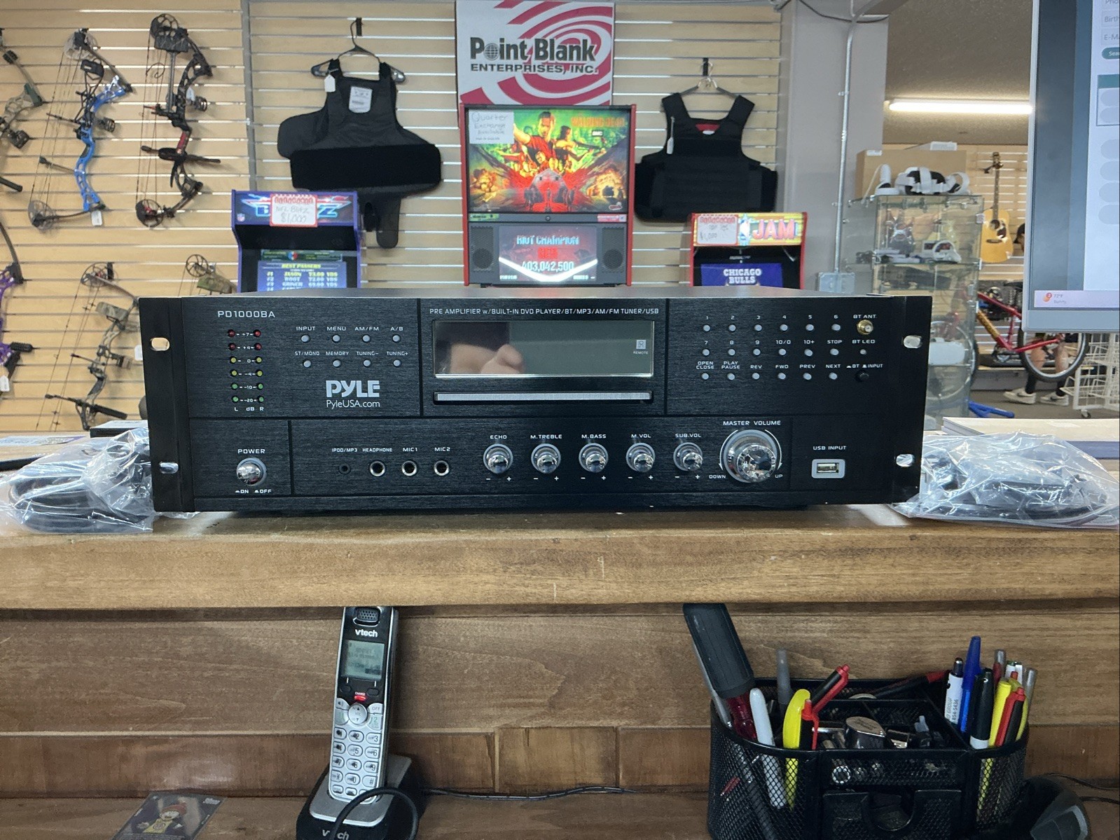 Pyle Bluetooth Home Theater Amplifier Receiver-Multimedia Disc Player, 1000 Watt