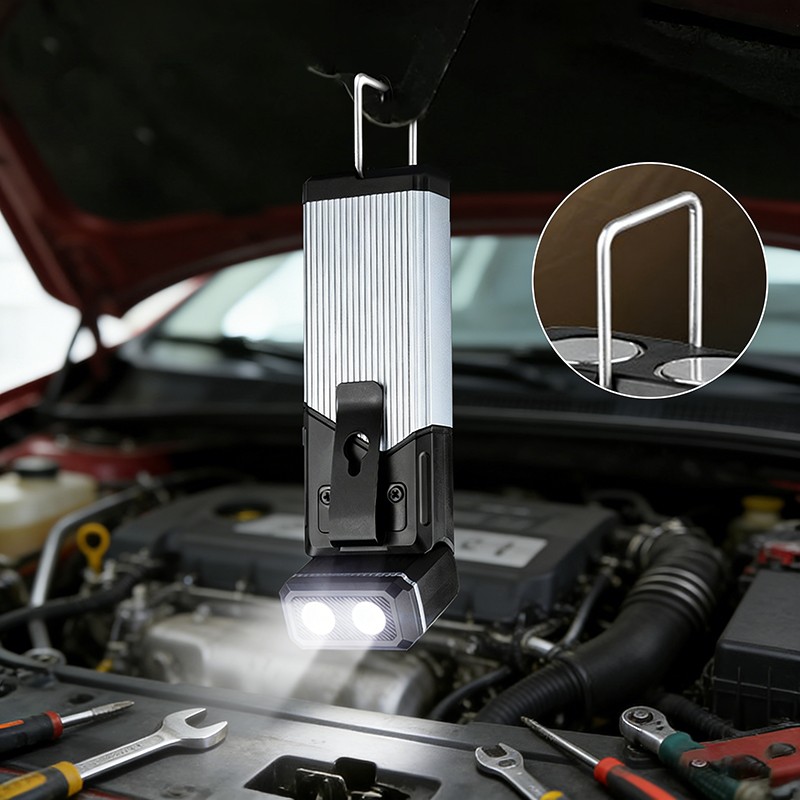 LED Multifunction Telescopic Rotating Work Lamp Rechargeable Magnetic Flashlight