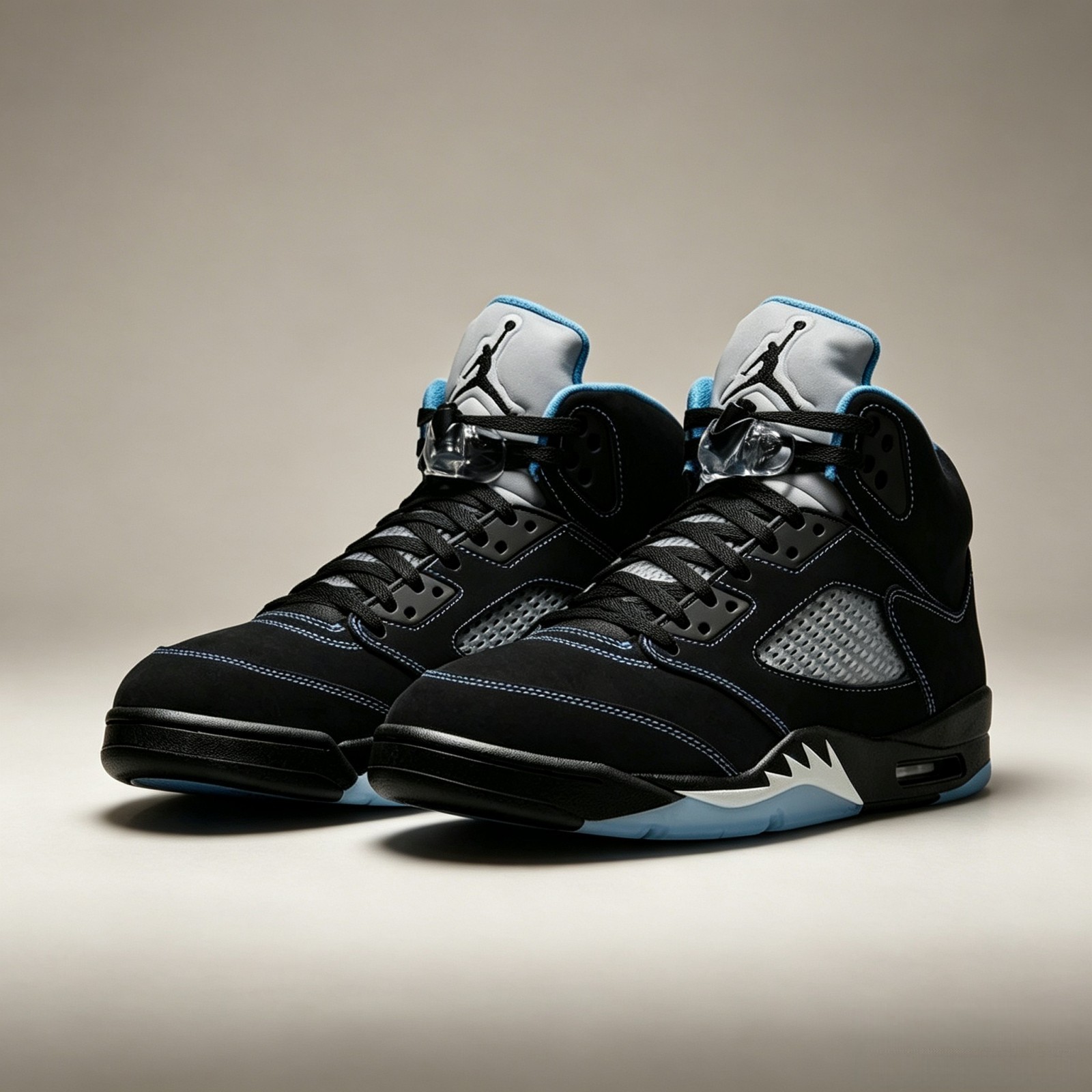 Nike Air Jordan 5 Retro Black University Blue Sneakers DD0587-008 Men's Size NEW