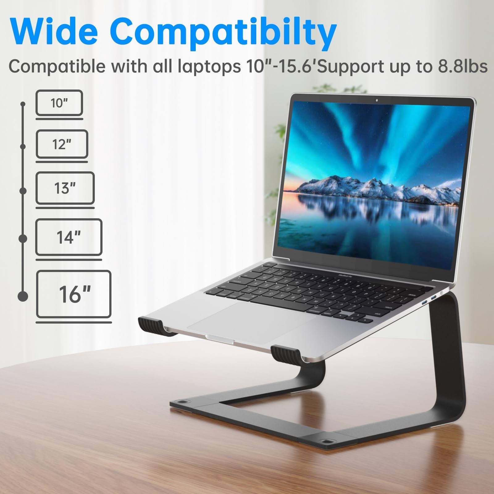 Laptop Stand for Desk Portable Computer Riser Metal Notebook Holder Printer S...