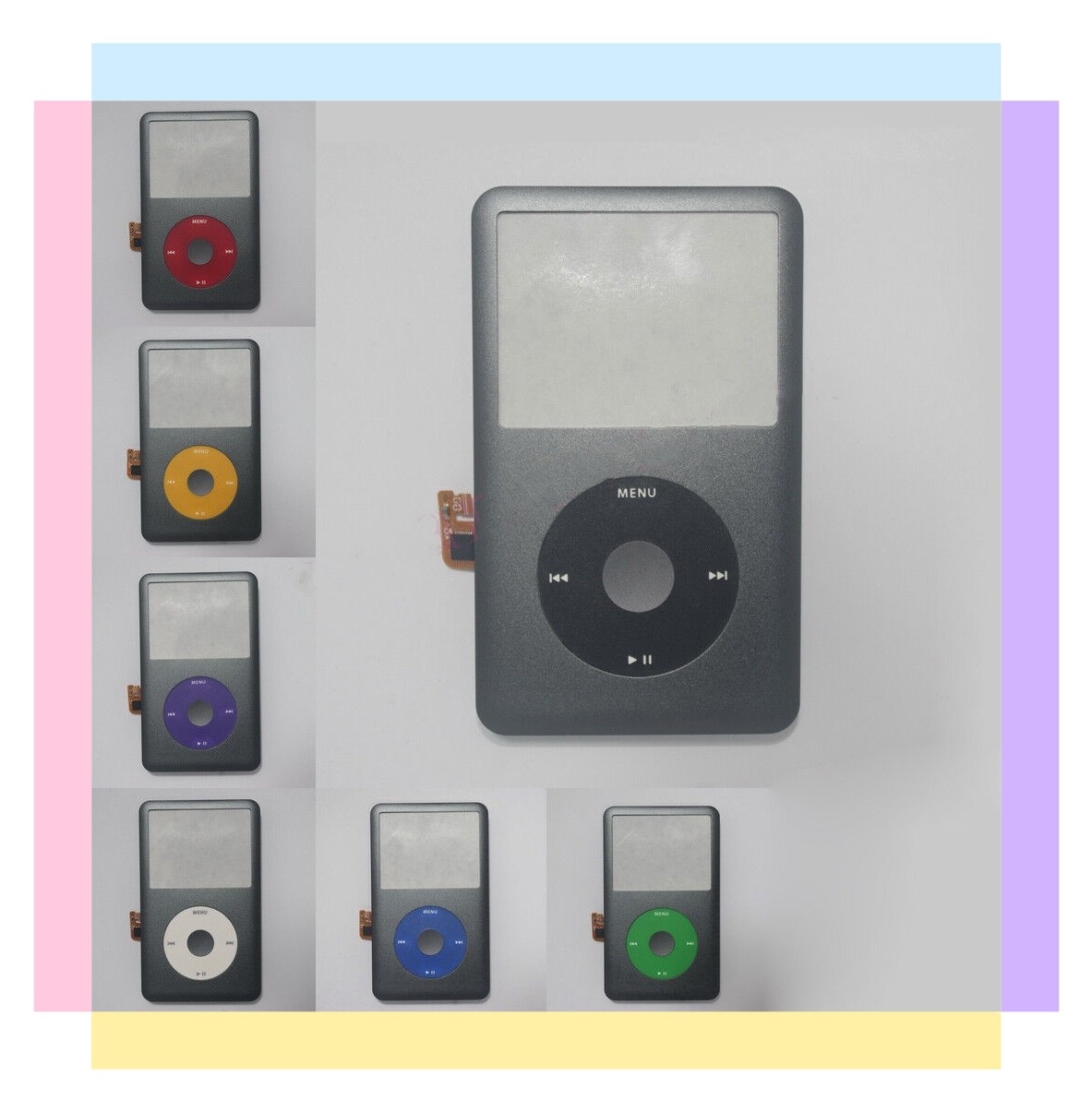 For iPod classic Gray Front cover with clickwheel housing kit assembly A1238