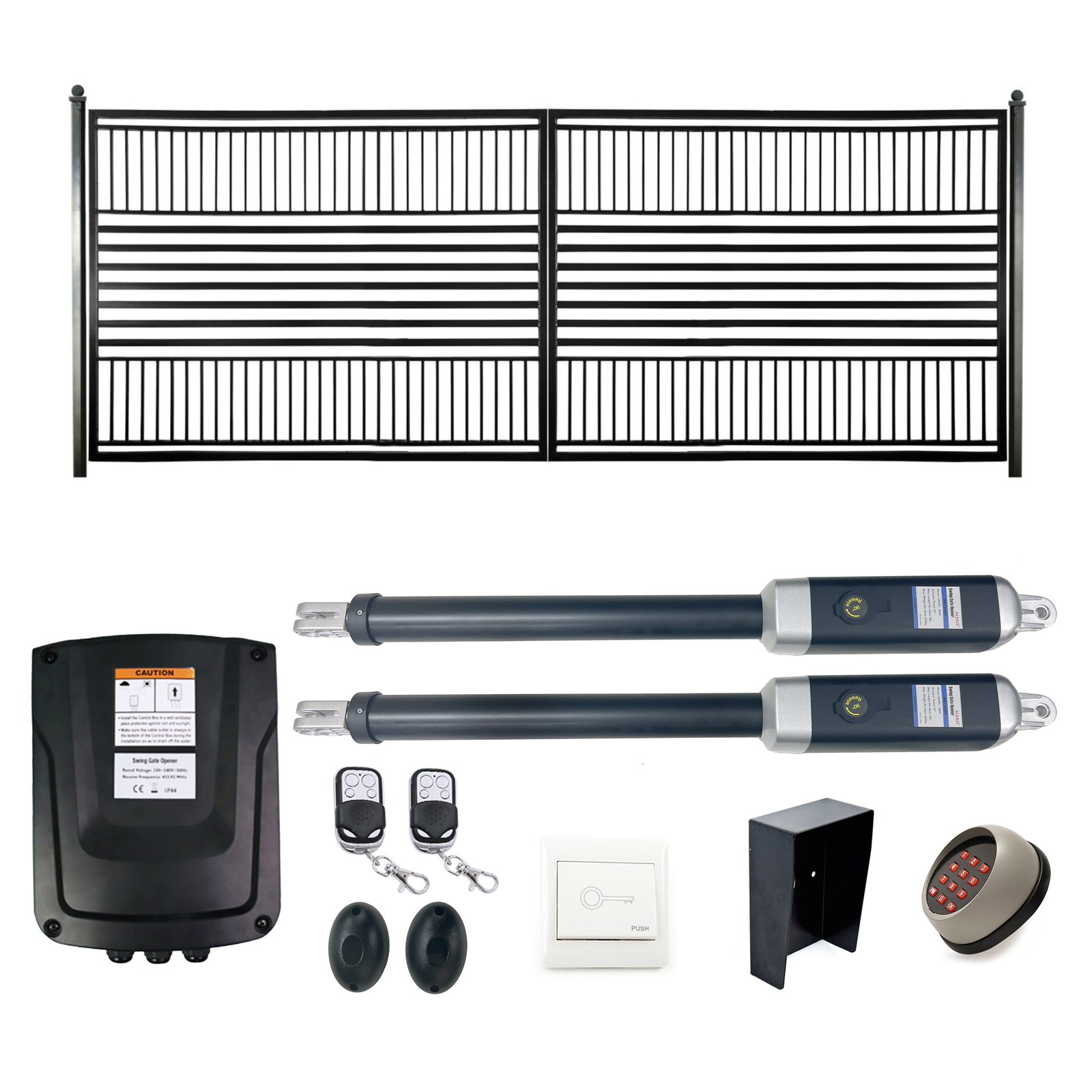 ALEKO Barcelona Style 18 ft Steel Dual Swing Garden Driveway Gate with Opener