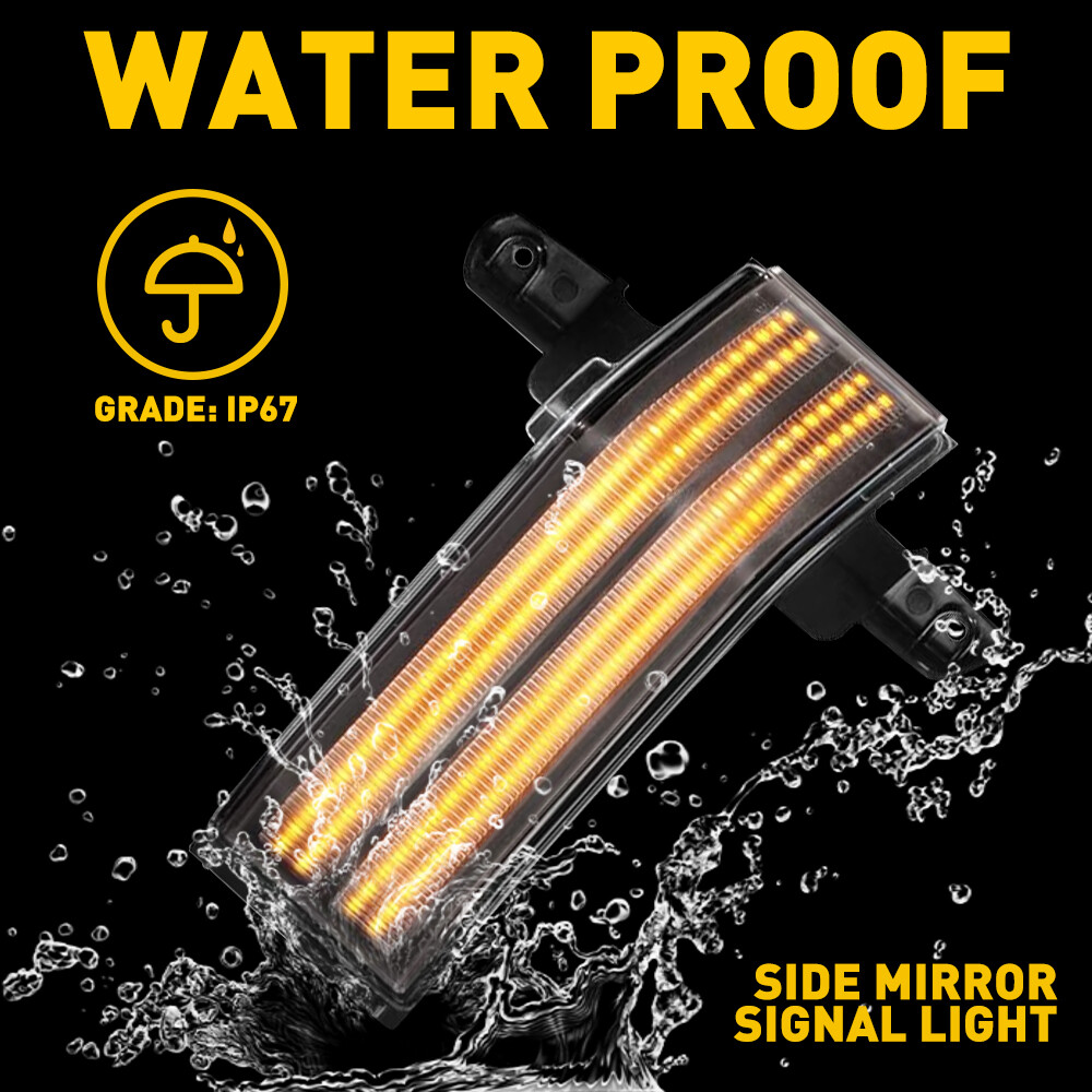 For 14-18 Chevy Silverado GMC Sierra Tow Side Mirror Signal Light Switchback LED