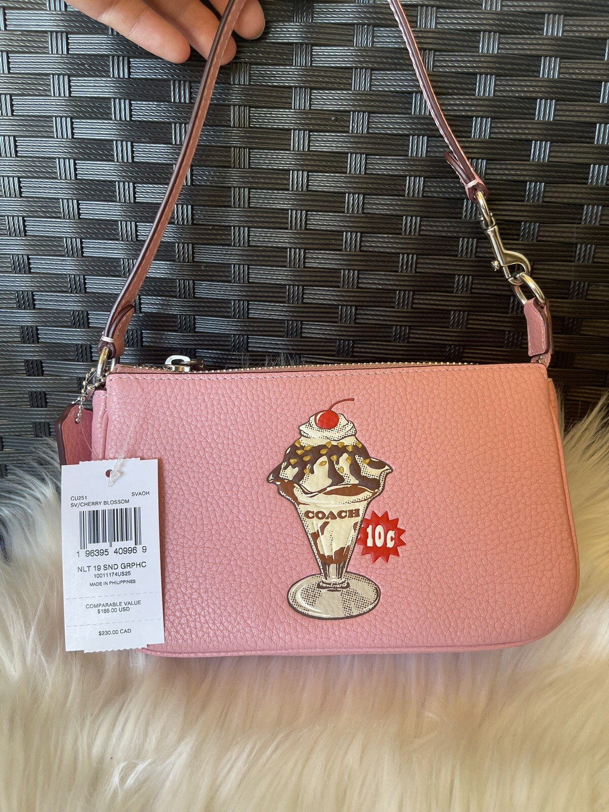 NWT Coach CU251 Nolita 19 With Sundae Graphic Cherry Blossom Shoulder Bag