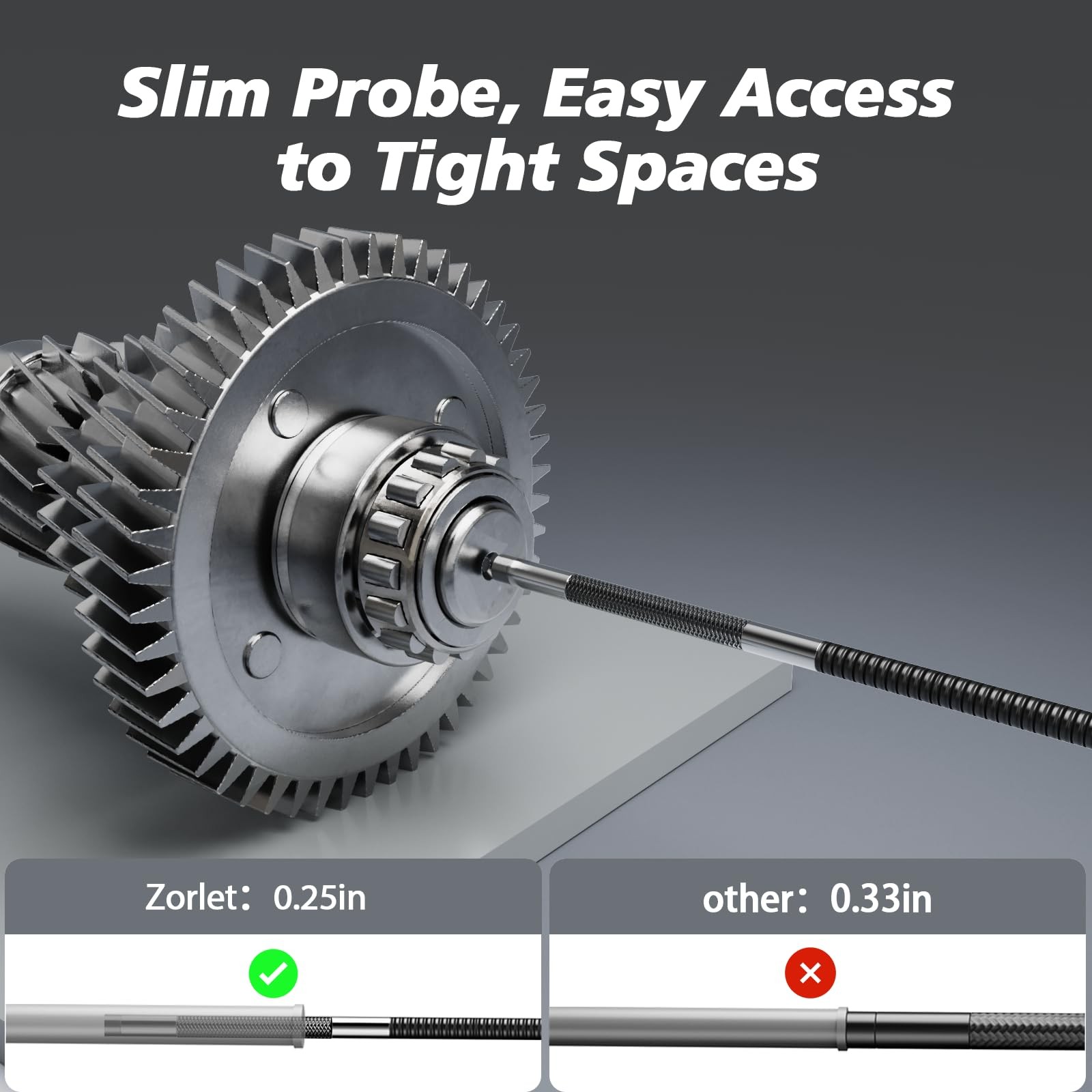 Two-Way Articulating Borescope Camera with Light, Industrial Endoscope Inspec...
