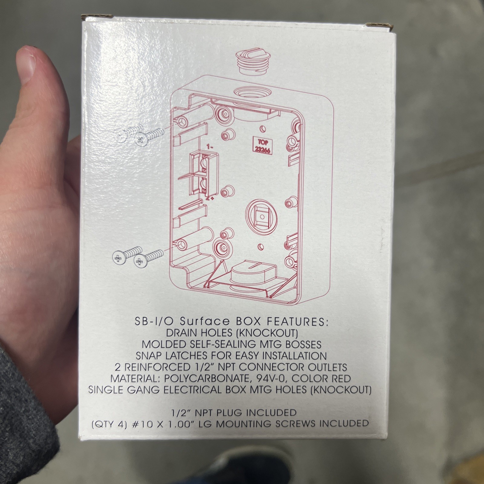 SURFACE MOUNT BACK-BOX SB-I/O