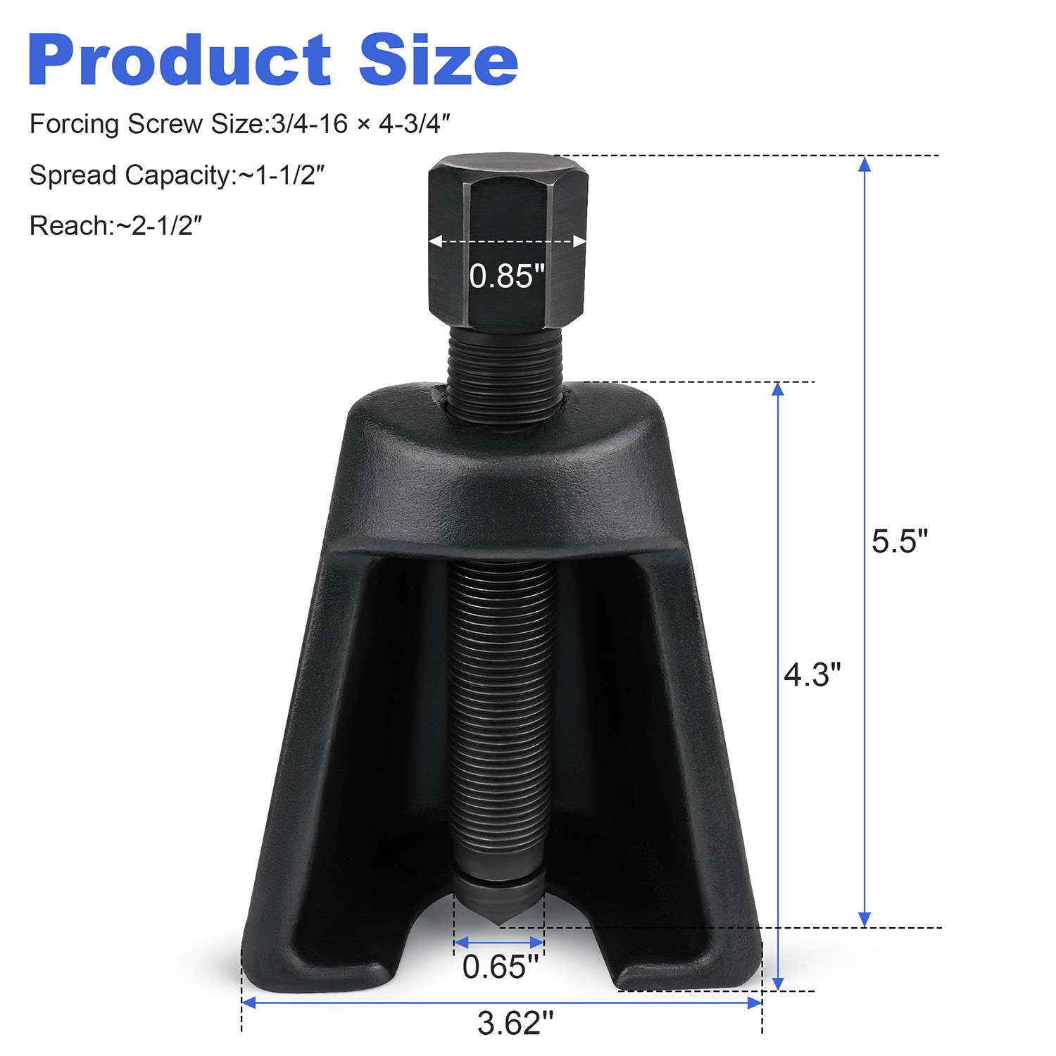 Pitman Arm Puller Tool for Steering System Service, Conical Puller Design