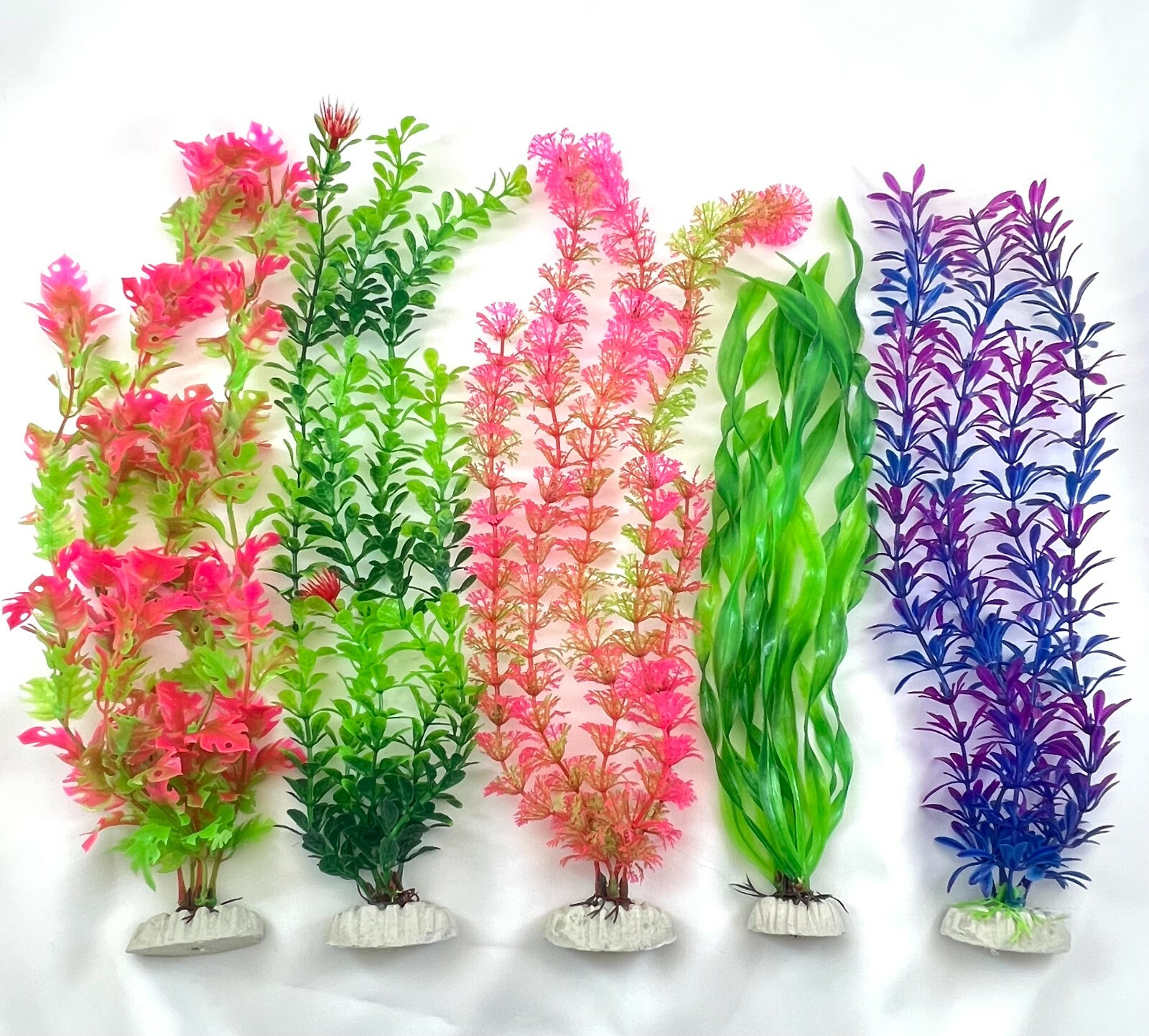 (6 Pack) 15" Artificial Aquarium Plant Plastic Decoration - Fast Shipping!