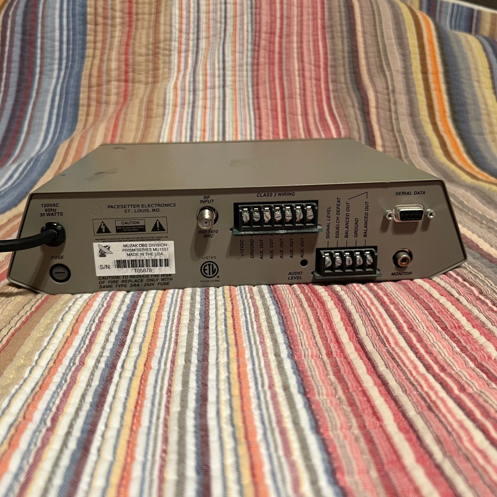 Muzak PRISM Series MU1597 DBS Division Pacesetter Electronics Audio System