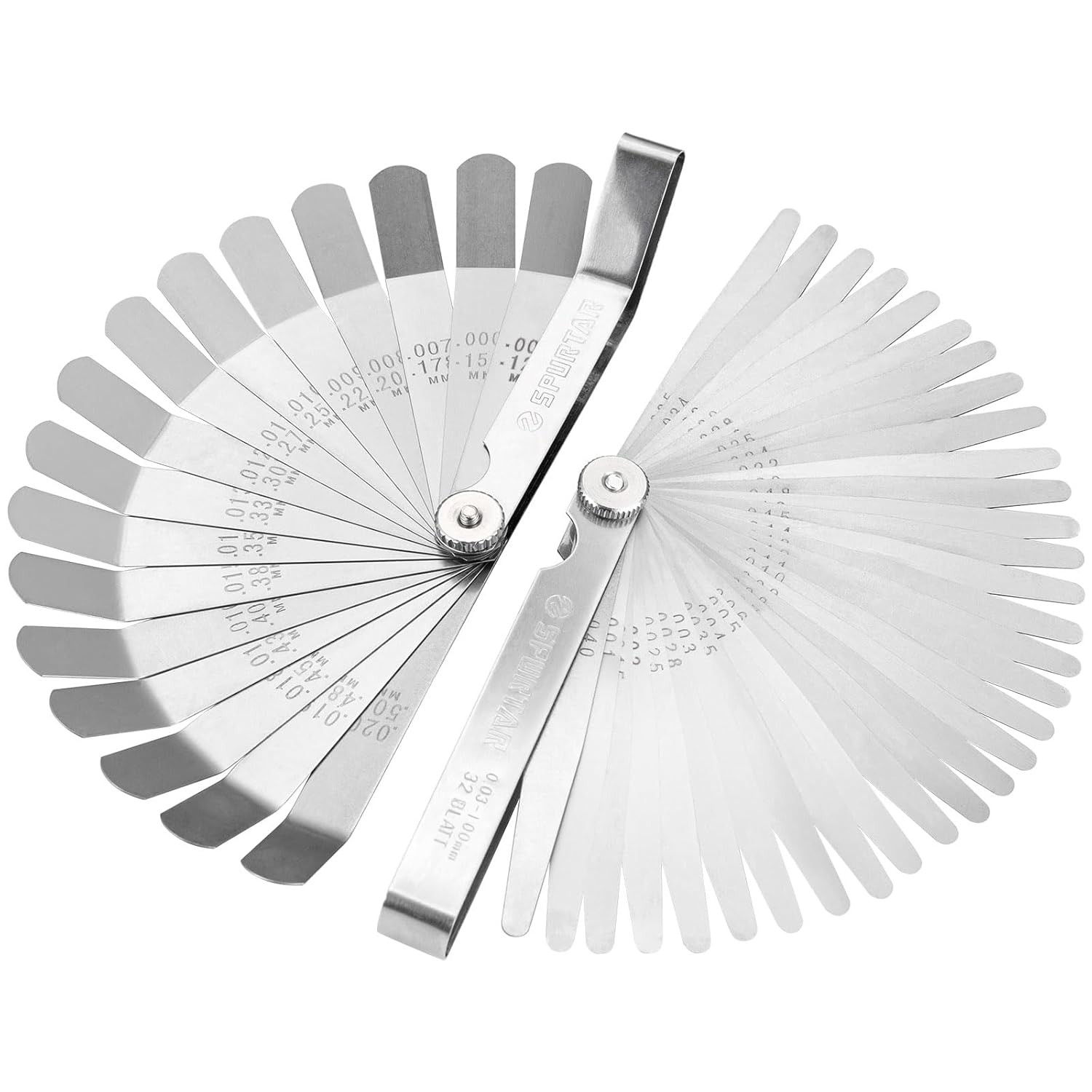 Juego galgas espesores acero inox 32+16 hojas SAE métrico válvulas bujías pistón