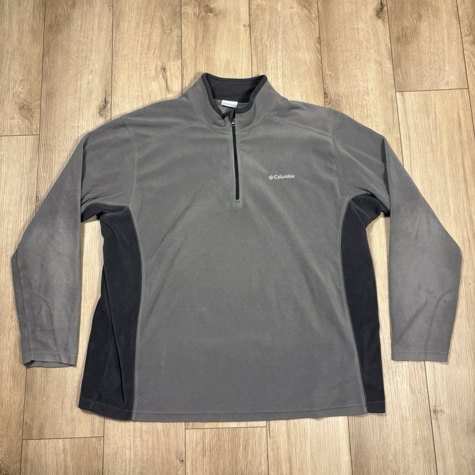 Columbia Men's Gray Fleece Pullover Sweater XXL Quarter Zip Outdoors Active