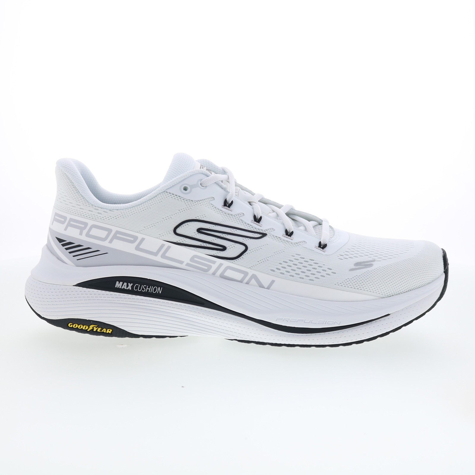 Skechers Max Cushioning Propulsion Mens White Athletic Running Shoes