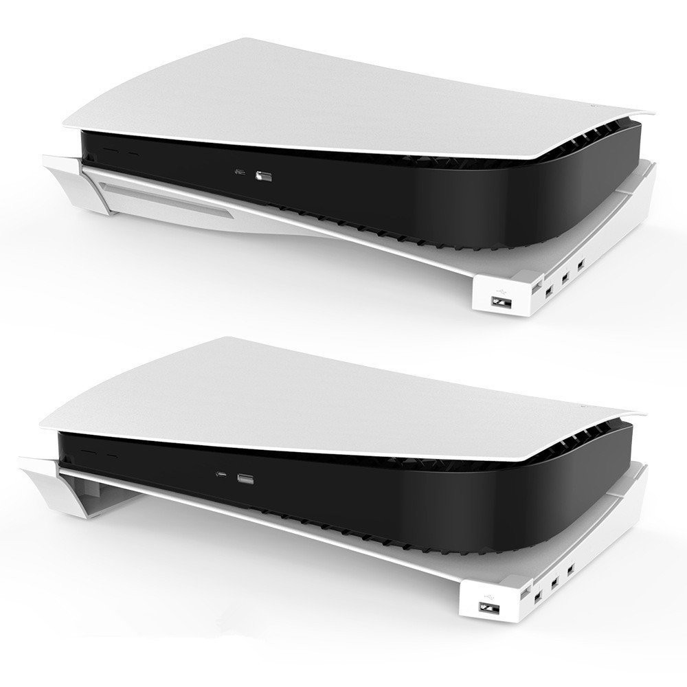For PS5 Console Version Wall Mount Holder Game Host Storage Bracket 4 USB Port