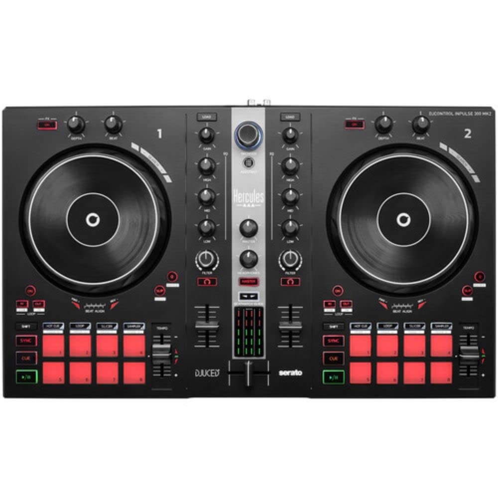 Hercules DJ Control Inpulse 300 MK2 2-Deck USB DJ Controller Bundle