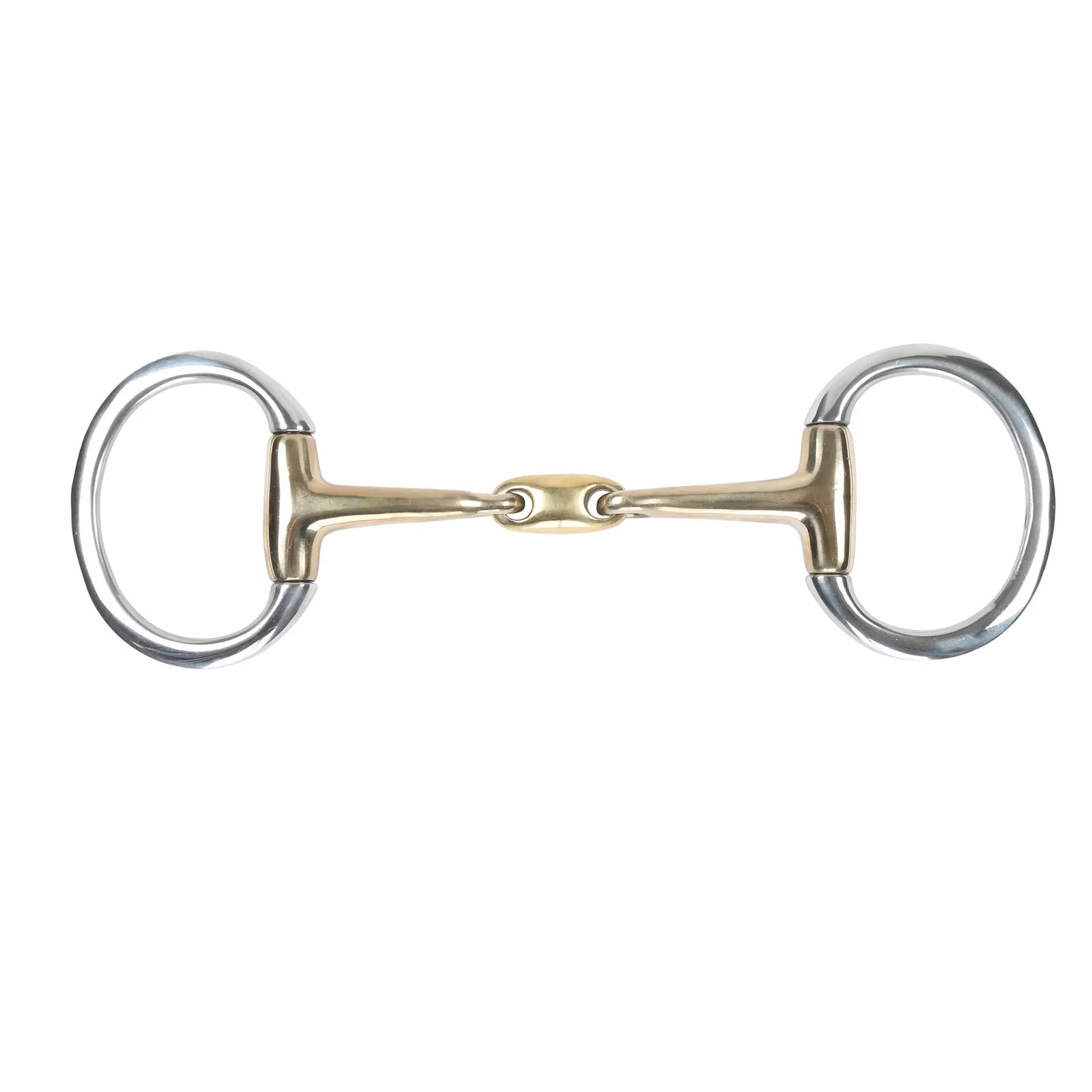 Shires Brass Alloy Flat Ring Lozenge Eggbutt Snaffle Bit - Multiple Sizes
