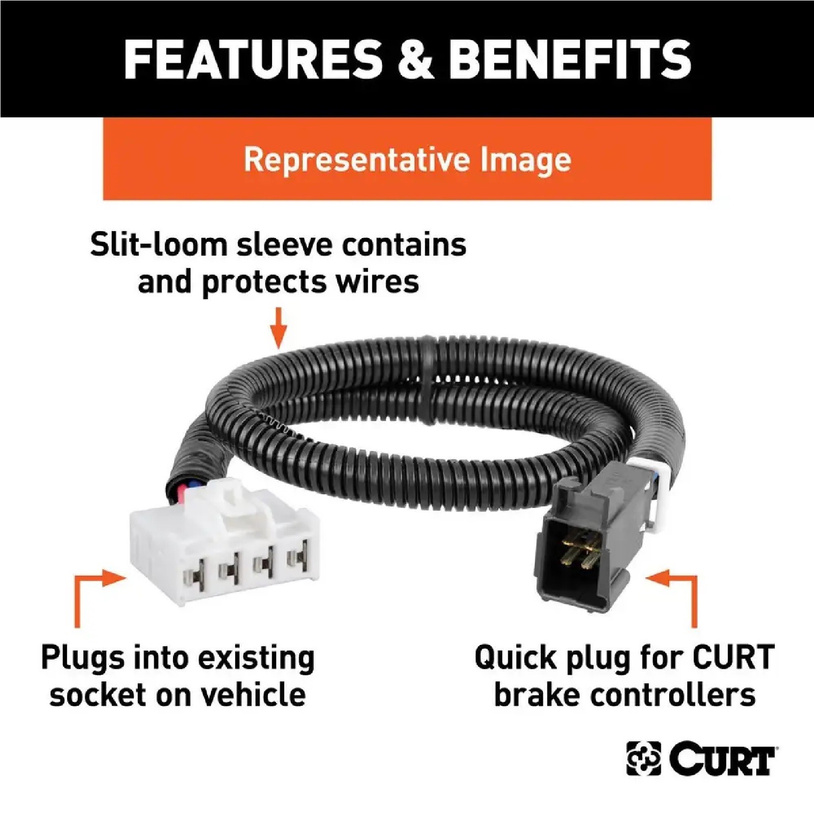 Curt 51373 Brake Control Harness w/ Quick Plug