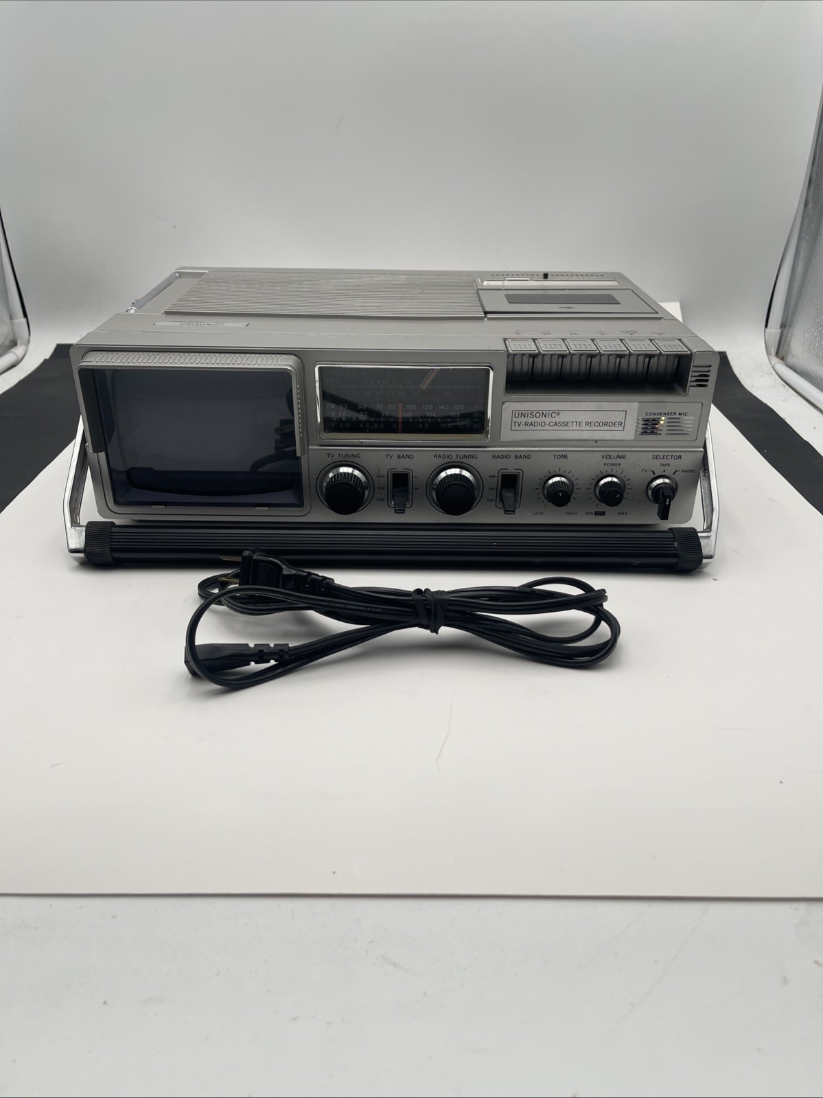 Unisonic XL- 929 3-IN-1 Portable Television Radio Cassette Recorder Deck-Works