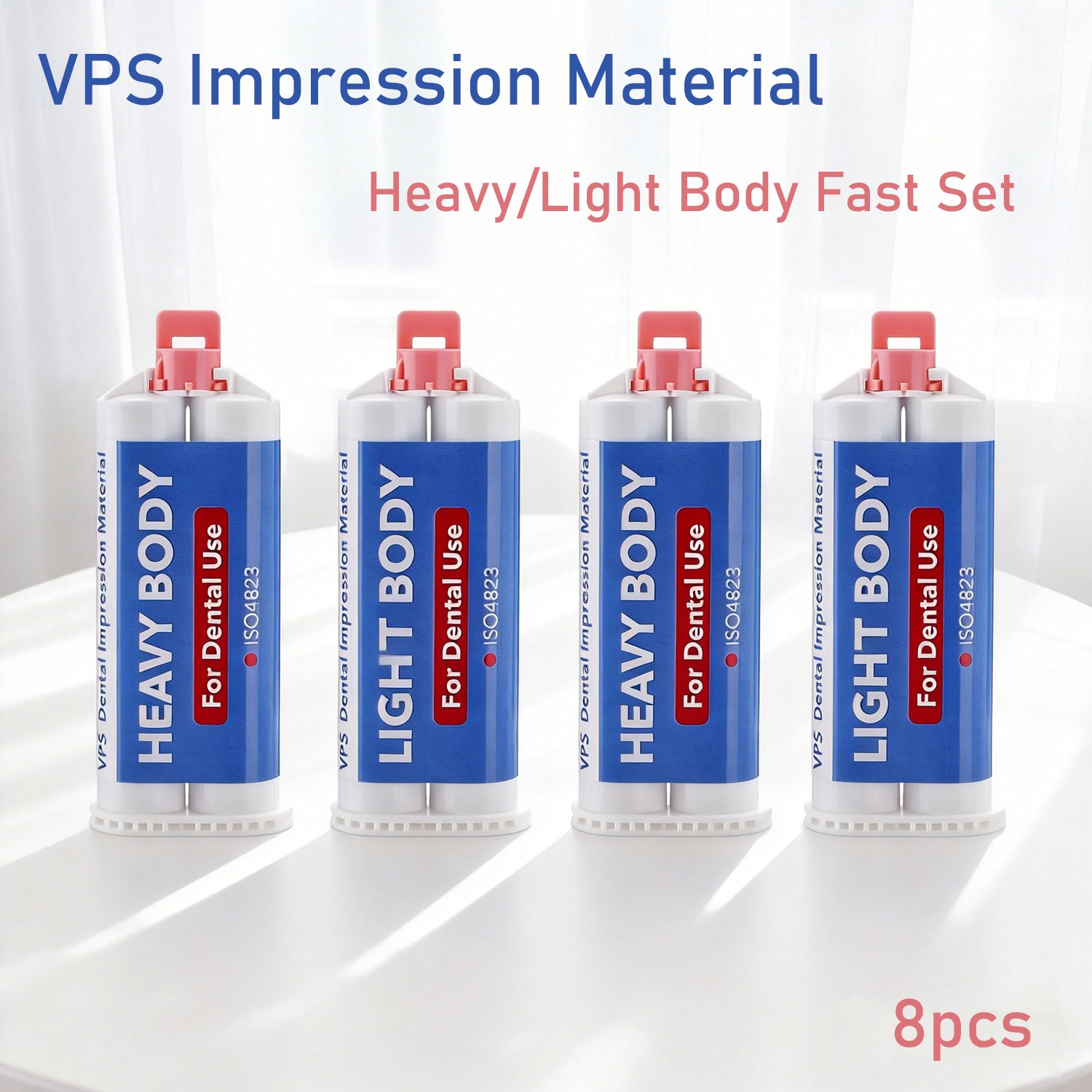 8x Heavy/Light Body Fast Set Impression Material, 50mL Cartridges VPS PVS