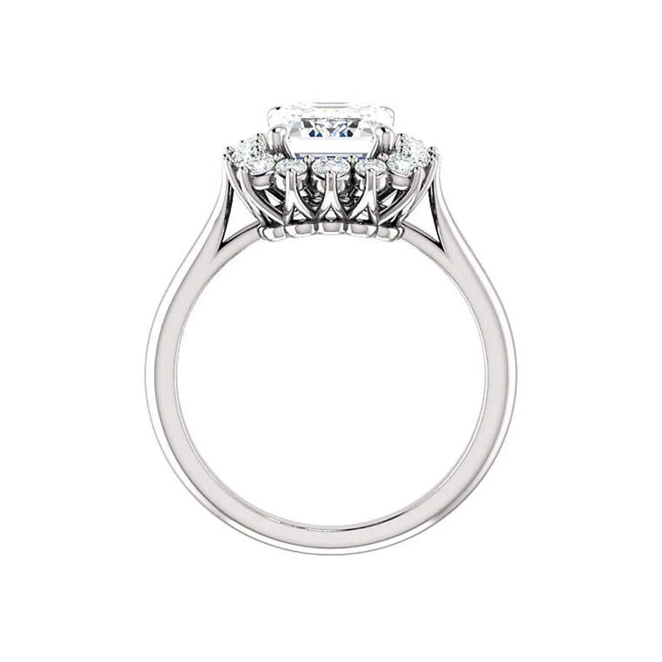 Emerald Cut 3.50 Ct White Diamond Lab-Created Wedding Ring 14K White Gold Plated