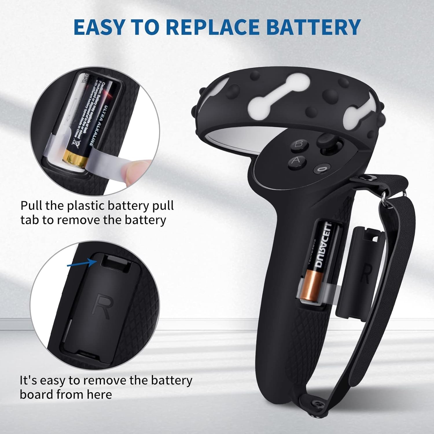 Controller Grips for Oculus Quest 2, Extended Silicone VR Grips Cover Protector
