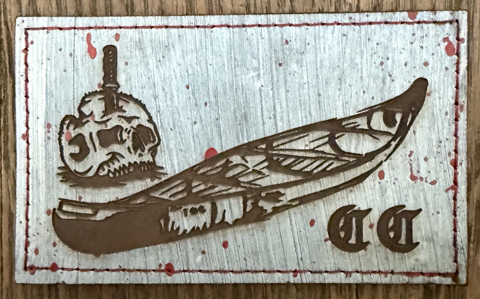 Forward Observations FOG x Bald Bros “Canoe Club” XL Leather Blood Spatter Patch