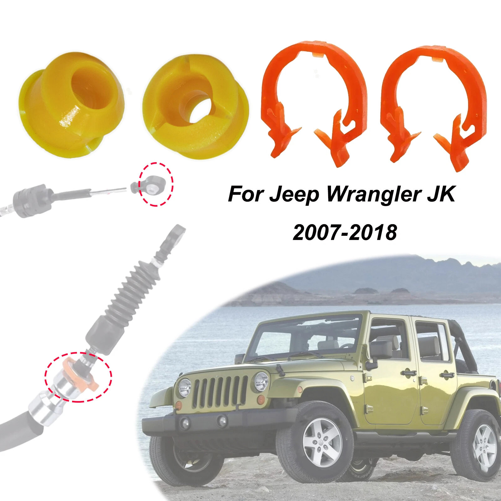 4PC For Jeep Wrangler Automatic Gear Shifter Lever Control Cable Bushing 2007-18
