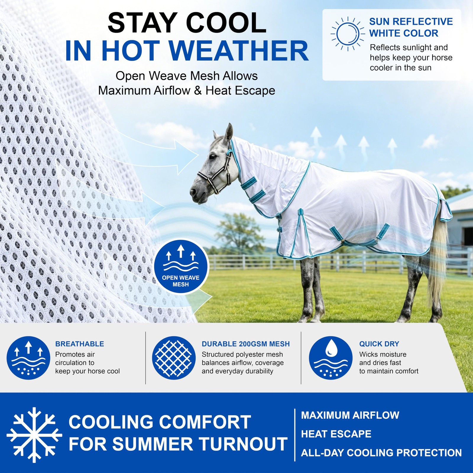 Gallopoff Horse Fly Sheet White 78"