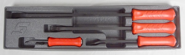 Snap-on Tools SPBS704AO 4 Piece ORANGE Hard Grip Striking Prybar Set!
