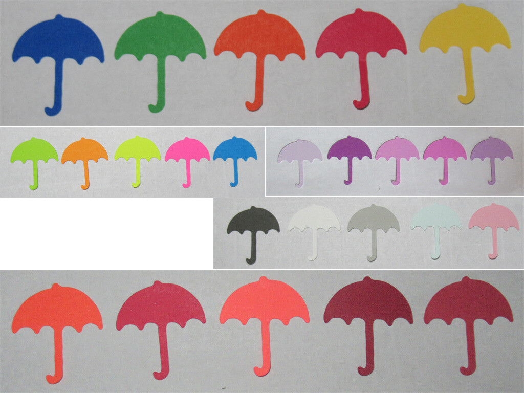 UMBRELLA 1 1/8" Punch Lot Set of 60 Cutouts punch-outs paper pieces U-Pick Color