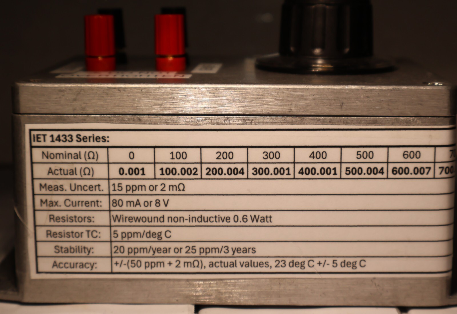 IET LABS, RTD Simulator, Decade Resistor, 100 ohm steps to 1 kOhm