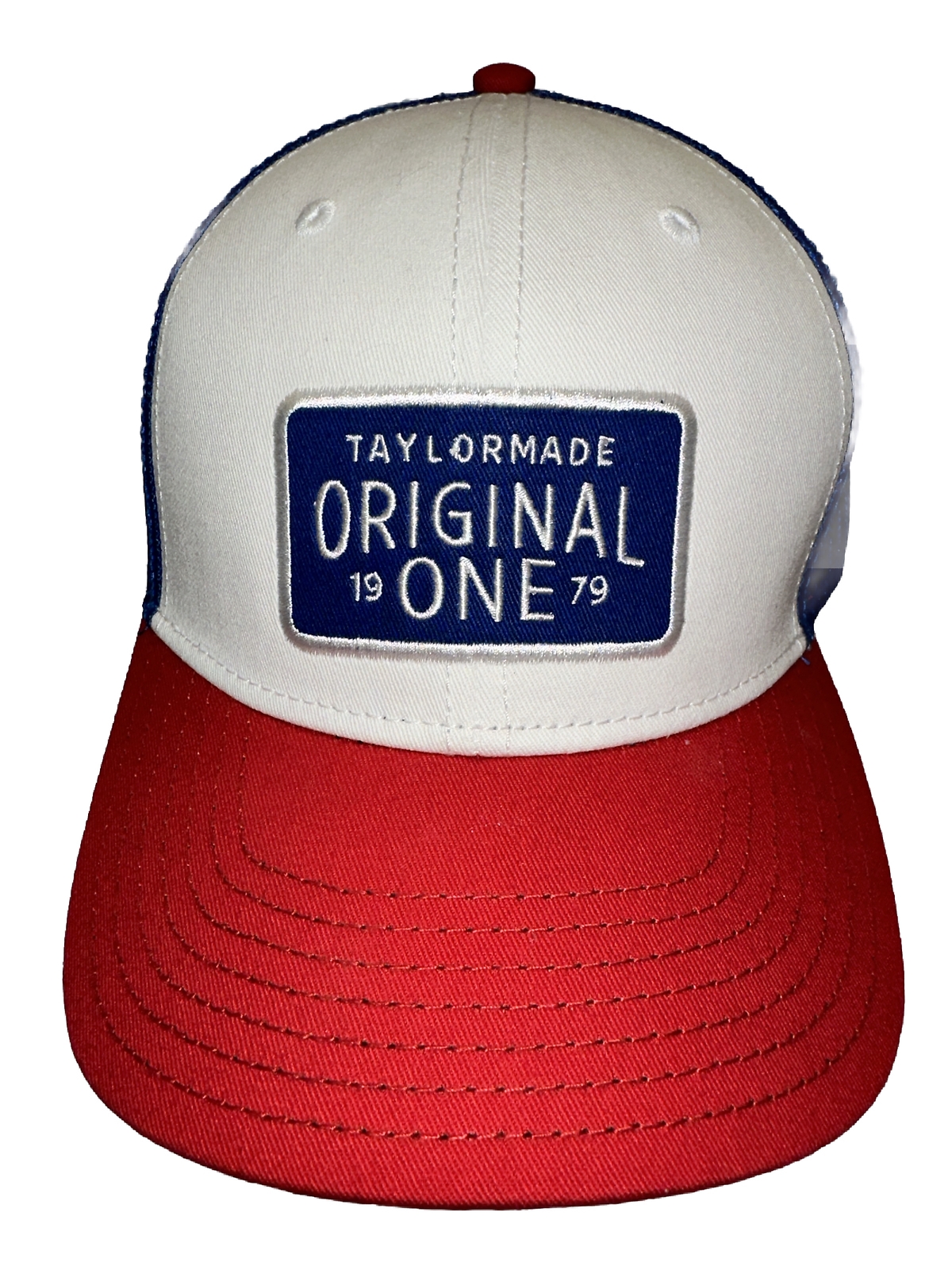 Taylormade Original Hat Cap 19 ONE 79 Red Bill Royal Blue Mesh Snapback OSFA