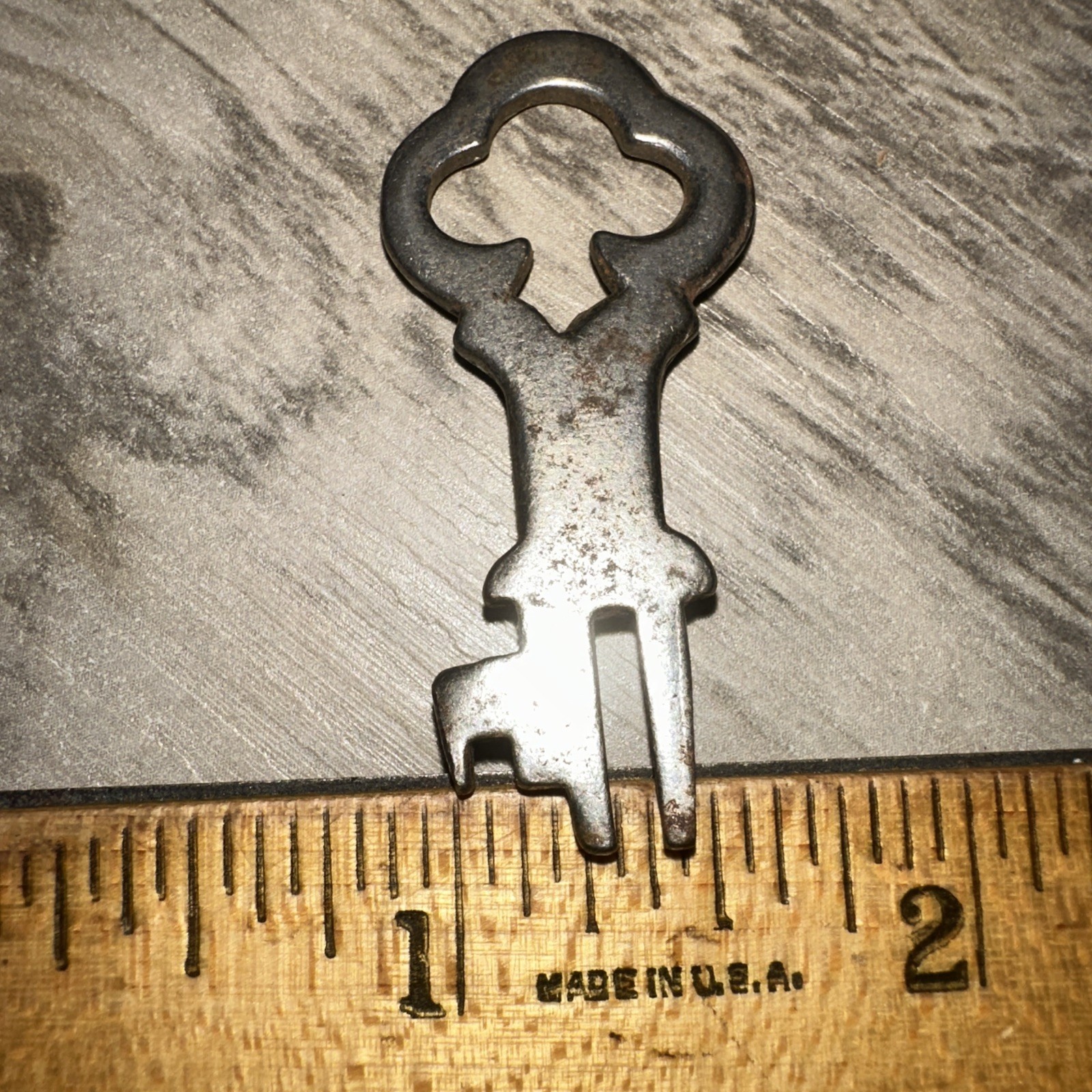 Antique Skeleton Key, Unique Tip Flat Key #1