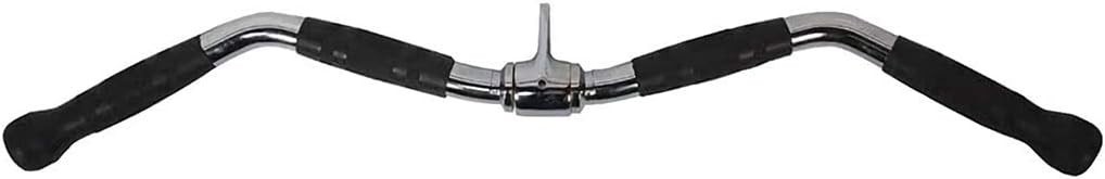 Lat Bar Cable Machine Attachment, Curl Pulldown Bar with Full Rotation and Rubbe